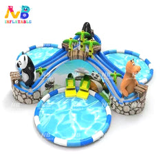 NB-LW037 Commercial water park inflatable swimming pool slide combo water playground