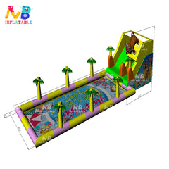 NB-LW042 Outdoor custom inflatable theme waterpark blow up huge slide pool kart racing game