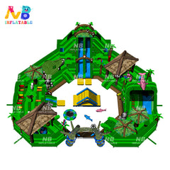 NB-LW044 Inflatable Giant Theme Park Palm Pool Inflatable Aqua Park Popular Shark Jumping Slide Inflatable Water Amusement Park