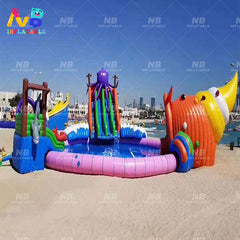 NB-LW045 Commercial kids inflatable amusement park pvc jumping inflatable water amusement park games theme land park
