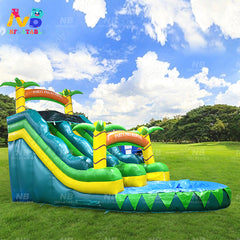 NB-SL013 Factory customized kids heavy duty waterslides marble double lane inflatable palm tree water slide for adult