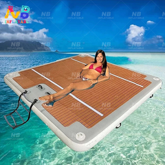 NB-WG030 Custom Shape Drop Stitch Teak Inflatable Motor Boat Station Jetski Water Floating Jet Ski Dock