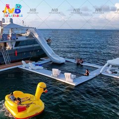 NB-WG032 Most durable inflatable relaxing area on water,floating inflatable deck water park inflatable resting island