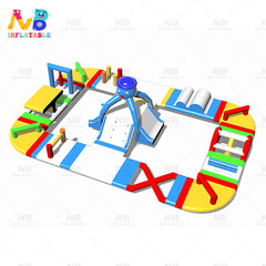NB-WP006 Inflatable Water Sports Equipment Inflatable Floating Water Slide 0.9mm Pvc Large Trampoline Water Slide Aqua Park