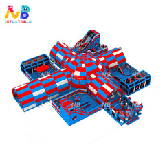 NB-OB023 Commercial bouncy house combo funhouse with slide inflatable bouncer with slide inflatable obstacle course