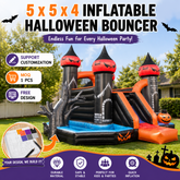 NB-CT035 Halloween Inflatable Bounce House Castle with Slide, Custom Commercial Halloween Bouncy Jumper for Kids Party Rental