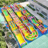 NB-OB033 Large amusement park inflatable commercial inflatable obstacle course bounce park sport game bounce house for adults children