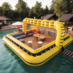 NB-PB016 New arrival custom PVC luxury water family parties inflatable floating pool with bar
