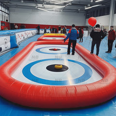 NG-SG075 Inflatable Street Curling Express Rink Floor Curling Rink With Hovering Stones For Indoor And Outdoor Game