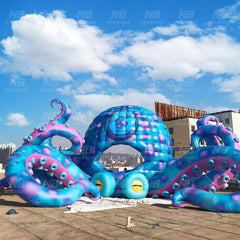 NB-DE005 Festival Carnival Decoration Inflatable Ocean Theme Balloon Giant Hanging Inflatable Strafish With Led Lights