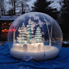 NB-TE051 Christmas bounce house people inside giant inflatable snow globe 4m for photo booth use