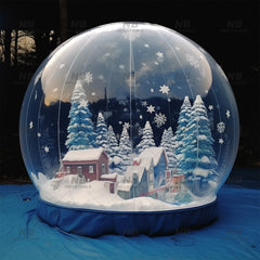NB-TE054 Outdoor Kids Party Event Bubble Tent Snow Globe Photo Booth Inflatable Christmas Snow Globe