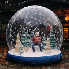 NB-TE054 Outdoor Kids Party Event Bubble Tent Snow Globe Photo Booth Inflatable Christmas Snow Globe