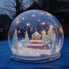 NB-TE055 Inflatable snow globe Christmas bubble house Balloon blowing bounce house for jumping