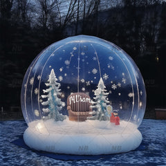NB-TE055 Inflatable snow globe Christmas bubble house Balloon blowing bounce house for jumping