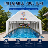 NB-TE061 Inflatable Pool Tent UV Resistant Waterproof Large Space Inflatable Canopy for Backyard Swimming Pool Quick Setup Outdoor Water Play Shelter for Kids Family