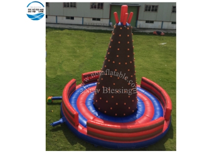 (SP14)3 Years Warranty Customized Plato 0.55mm PVC Inflatable Rock Climbing Wall