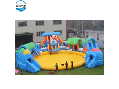 (LW03)Hot selling customized new design Bears themed Inflatable water park for sale