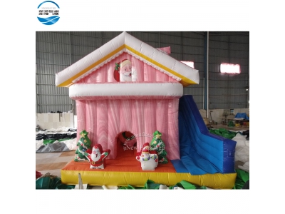 NBXM-004 Wholesale 5x5m inflatable christmas bouncer/snowman bouncy house/christmas combo