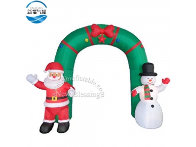 NB-CH08 Hot factory supply cheap customized inflatable snowman Christmas arch decoration