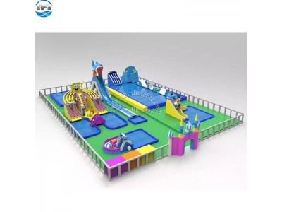 On land commercial inflatable water park project design ground aqua park