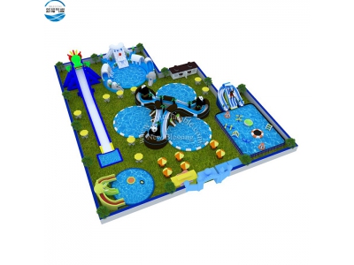 Outdoor Inflatable Amusement Park ,Inflatable Land Water Park / Kids & Adults Inflatable Water Park