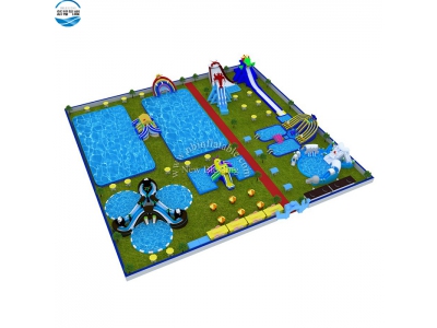 New design on land inflatable water park