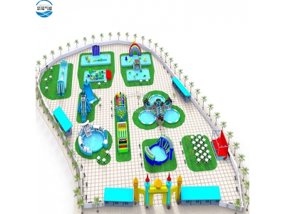 Most popular land inflatable water park , land commercial inflatable water park slide for sale