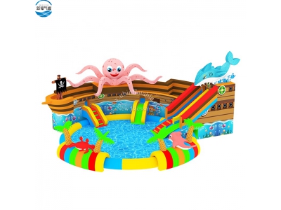 LW-57 Commerical Mobile Land Inflatable Water Park with Pool Slide