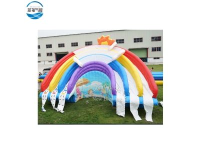 LW 60 Colorful rainbow Inflatable printing slide 