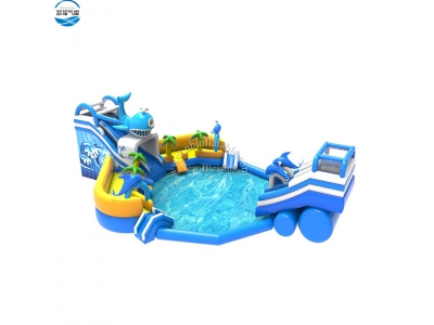 NB-WL006 Inflatable shark aqua slide park