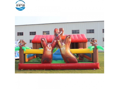 NBCO-1006 Forest animal theme inflatable bouncy combo house for sale