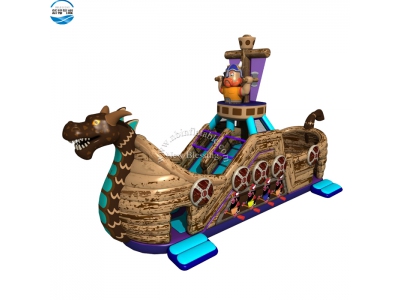 NBSL-1026 Pirate ship inflatable slide for kids