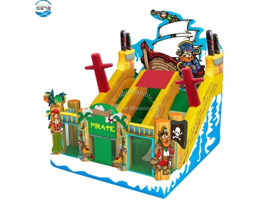 NBSL-1027 Inflatable pirate ship slide
