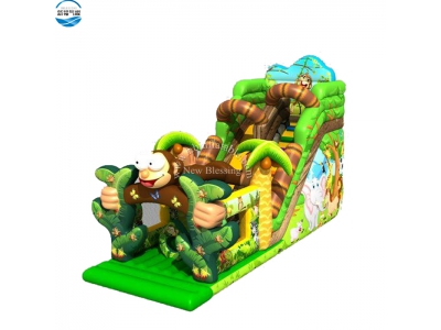 NBSL-1036 Monkey jungle inflatable slide on land