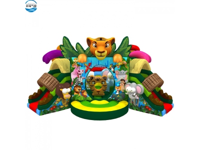 NBSL-1046 fun inflatable tiger animals combo slide for sale
