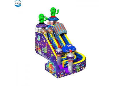 NBSL-1047 Alien with UFO inflatable slide