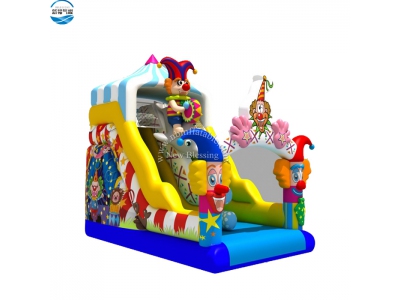 NBSL-1050 custom circus clown inflatable slide for sale