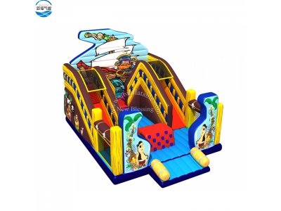 NBSL-1053 pirate ship inflatable combo slide for sale
