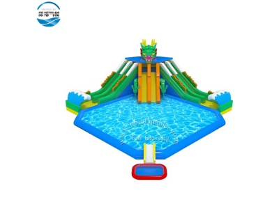 LW -55 Outdoor inflatable pool with funny water slide design 
