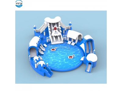 LW38 Polar bear fun inflatable aqua slide park 
