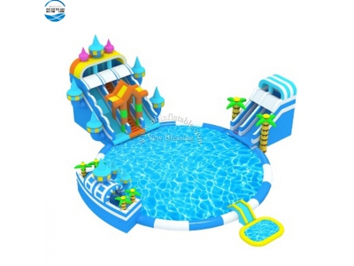 LW48 castle house inflatable water slide
