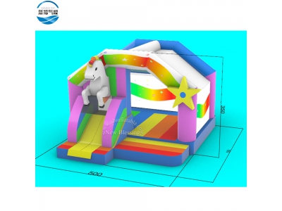 NBBC-036 Hot-sale customized supported 5x5x3.5m unicorn inflatable bouncer 