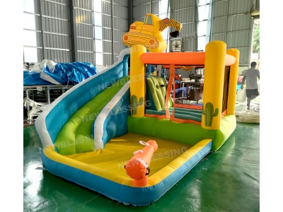 93008-1 Excavator Inflatable Bouncer Slide For Kids