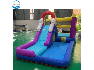93009 Rainbow Inflatable Bouncer Slide with Pool