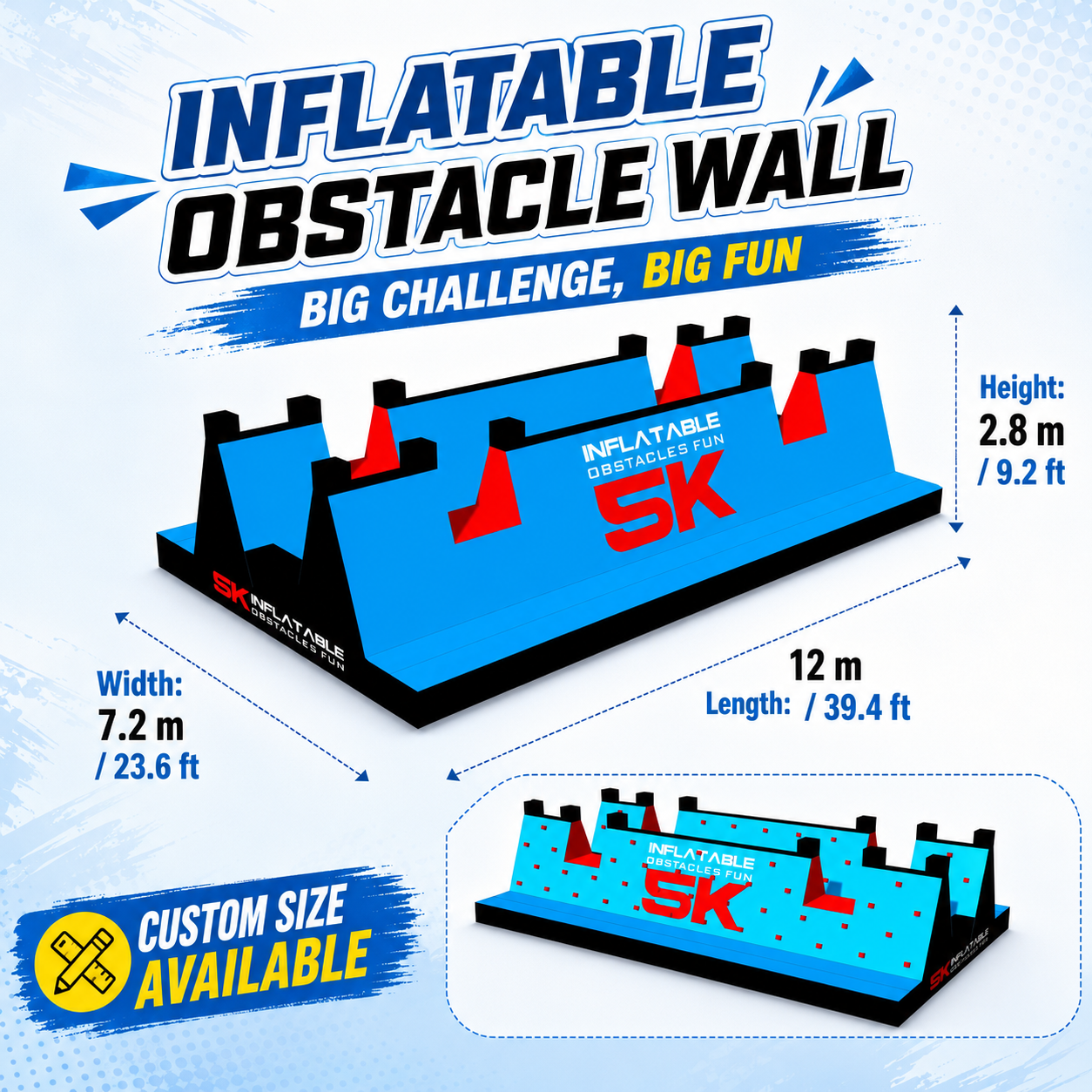 NB-OB063 Inflatable 5k Obstacle Course Outdoor Challenge Race Equipment For Events And Team Building