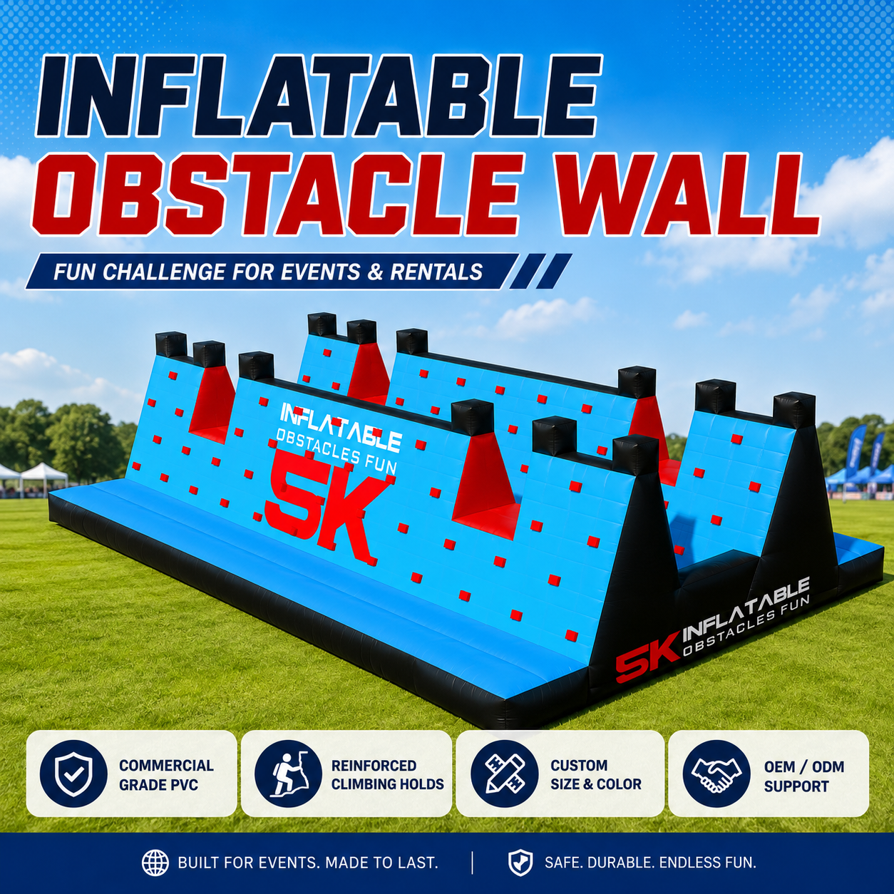 NB-OB063 Inflatable 5k Obstacle Course Outdoor Challenge Race Equipment For Events And Team Building