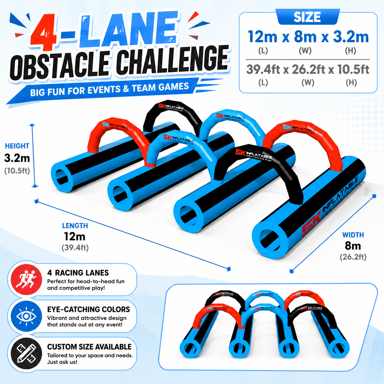 NB-OB064 Commercial Inflatable 5k Obstacle Course For Outdoor Sports Events And Family Fun Activities