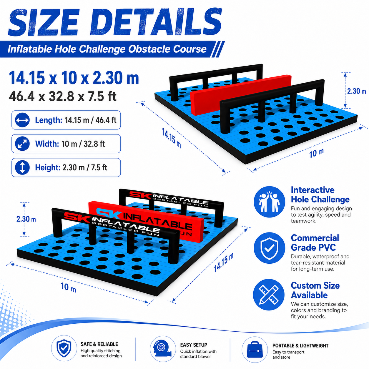 NB-OB065 Custom Inflatable 5k Obstacle Course Racing Track For Adventure Parks And Event Rentals