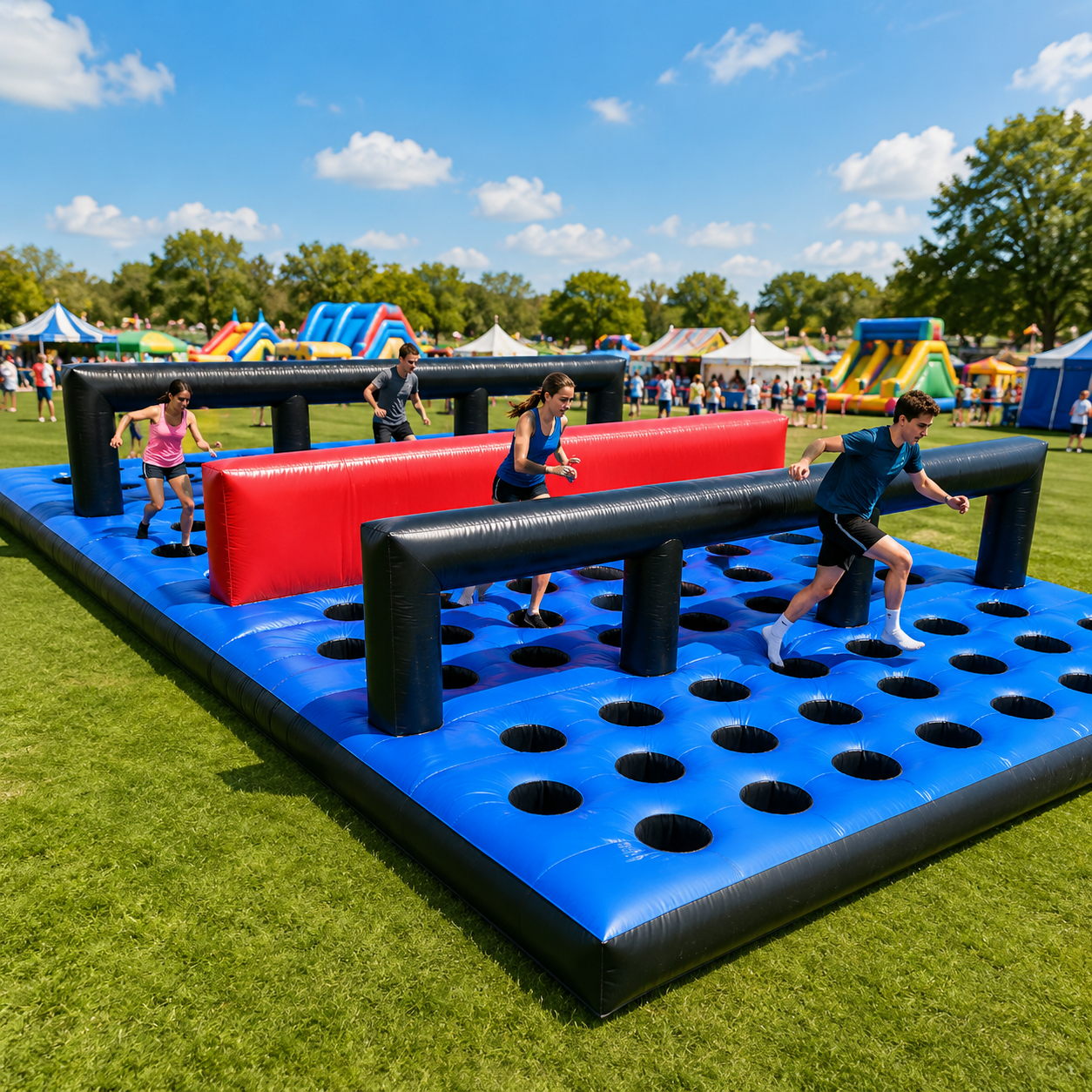 NB-OB065 Custom Inflatable 5k Obstacle Course Racing Track For Adventure Parks And Event Rentals